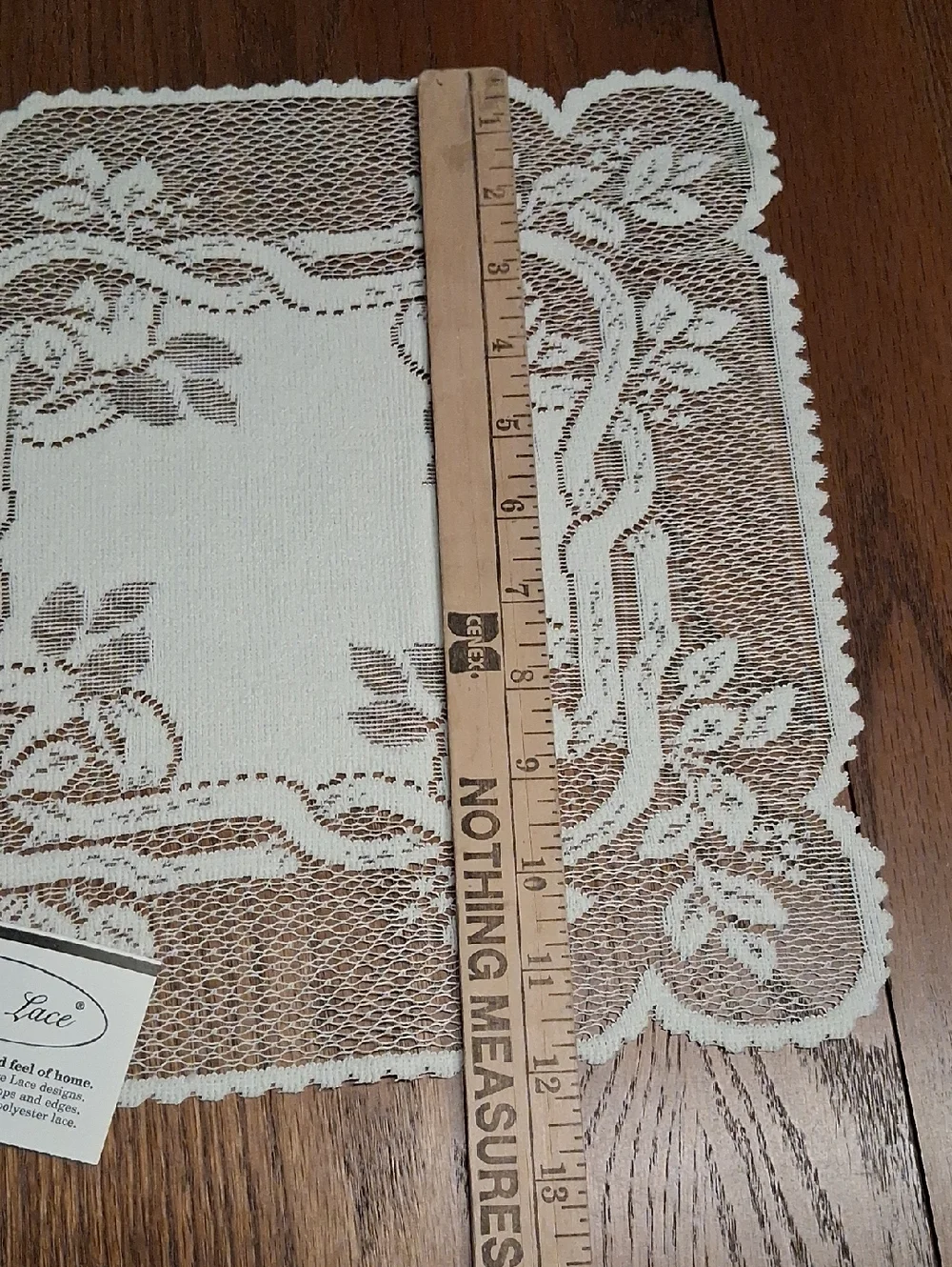 (E) Heritage Lace table centerpiece mats, or plant protectors, ecru color